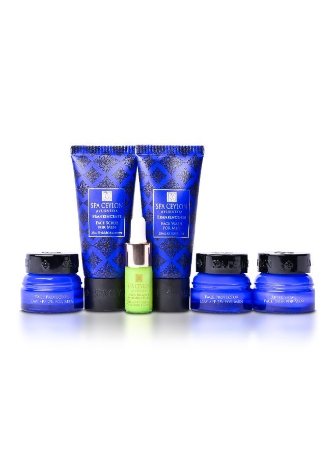 spa ceylon مجموعة اكتشاف العناية بالبشرة من SPA CEYLON - لبان، مع واقي شمس SPF 25+، غسول للوجه، مقشر، بلسم بعد الحلاقة وزيت مورنغا مجاني، يحمي، يهدئ ويصفّي - Image 3